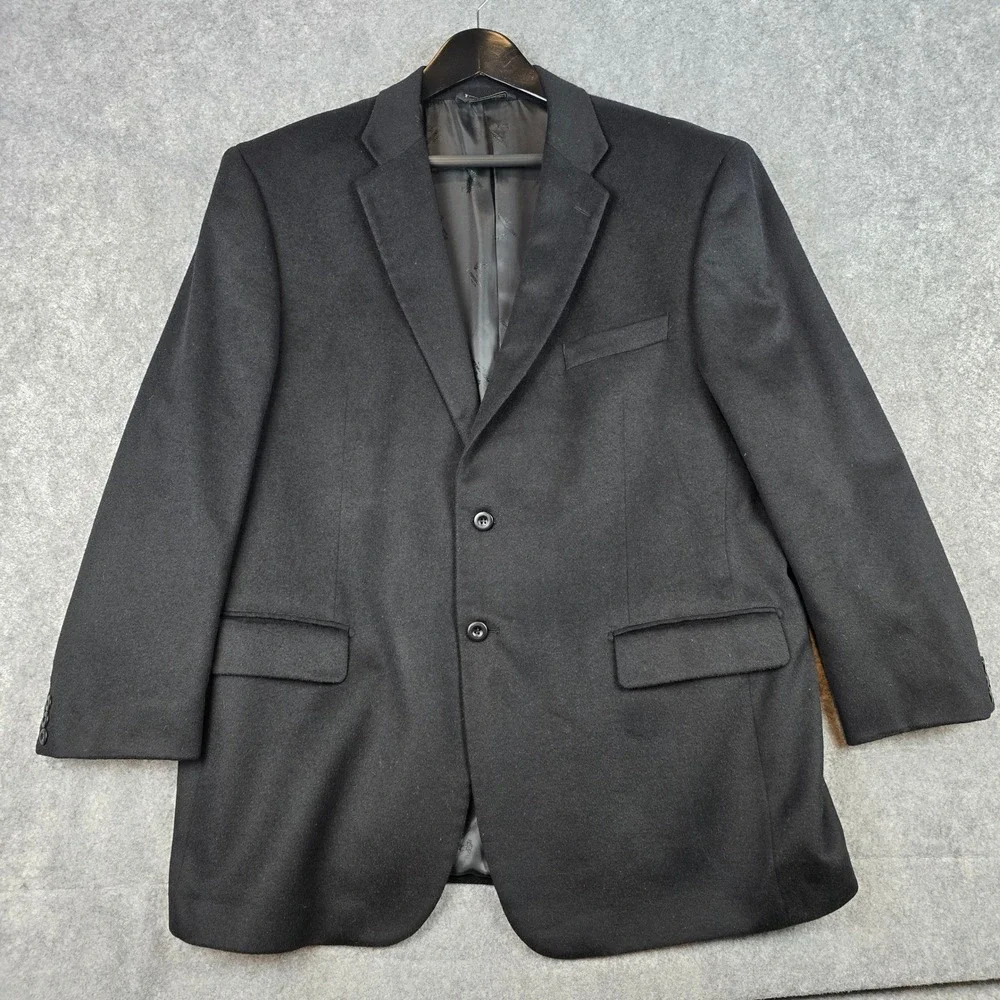 Pronto Moda Italia Men Black Lambswool Cashmere Blazer Charles 2B Sport Coat 50R - Picture 6 of 11